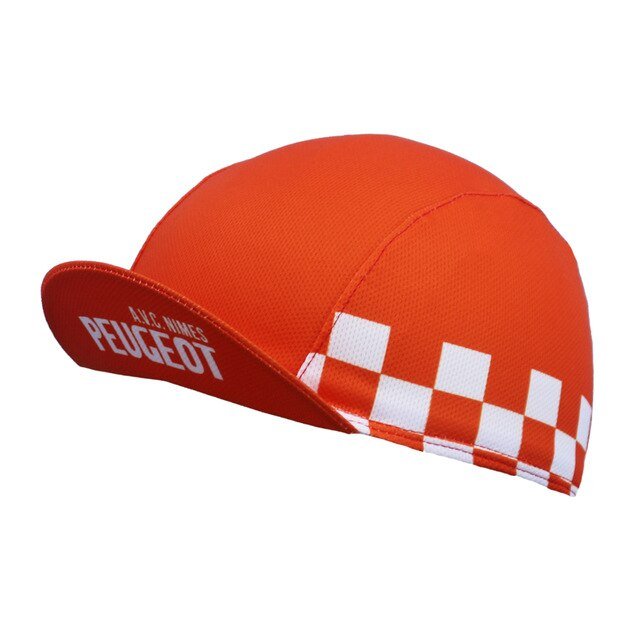 Red cycling cap on sale