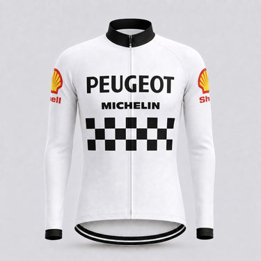 Peugeot Shell Retro Cycling Jersey - Long sleeve front