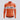 San Pellegrino retro cycling jersey, long sleeve, front view – orange with white bands