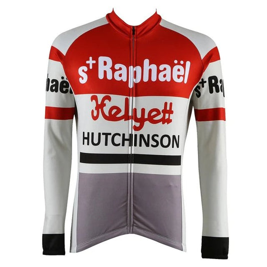 St Raphael - Helyett - Hutchinson Retro Cycling Jersey (with Fleece Option) Retro Cycling Jersey - Retro Peloton