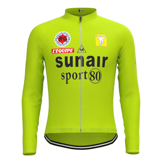 Sunair Sport 80 Green Retro Cycling Jersey (with Fleece Option) Retro Cycling Jersey - Retro Peloton