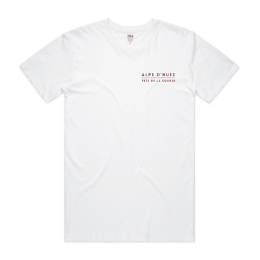 TDLC Alpe D'Huez Premium White T-shirt T-shirt - Retro Peloton