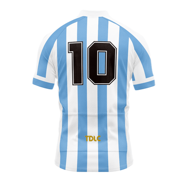 TDLC Argentina 1986 - Maradona 10 Retro Cycling Jersey Cycling Jersey- Retro Peloton