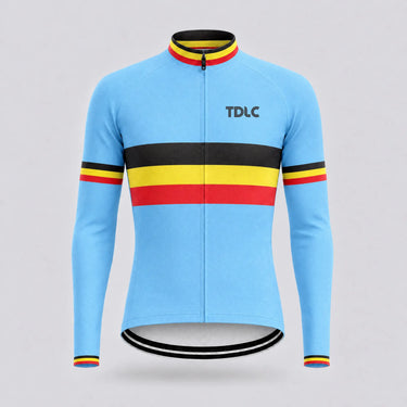 TDLC Belgium Retro Cycling Jersey - Long sleeve front