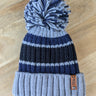 TDLC Col Striped Big Bobble Hat, back view