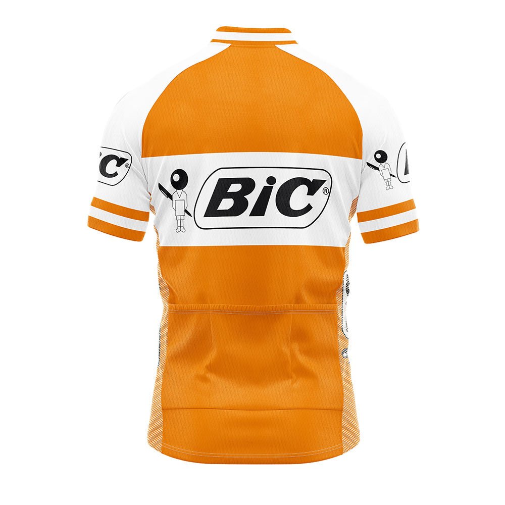 UK CLEARANCE - BIC Orange Retro Cycling Jersey Retro Cycling Jersey - Retro Peloton