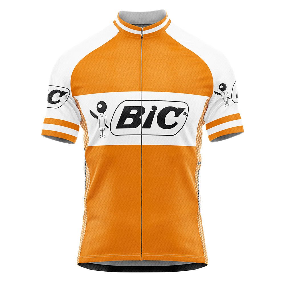 UK CLEARANCE - BIC Orange Retro Cycling Jersey Retro Cycling Jersey - Retro Peloton