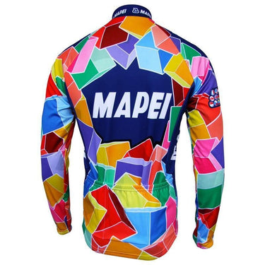 UK CLEARANCE - Mapei Retro Cycling Long Sleeve Jersey UK Clearance- Retro Peloton