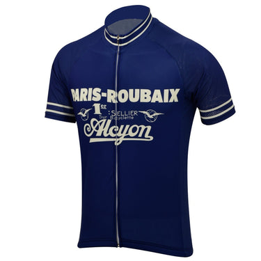 UK CLEARANCE - Paris - Roubaix Alcyon Classic Retro Cycling Jersey - Blue UK Clearance - Retro Peloton