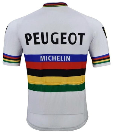 UK CLEARANCE - Peugeot BP Michelin World Champion Retro Cycling Jersey Retro Cycling Jersey - Retro Peloton