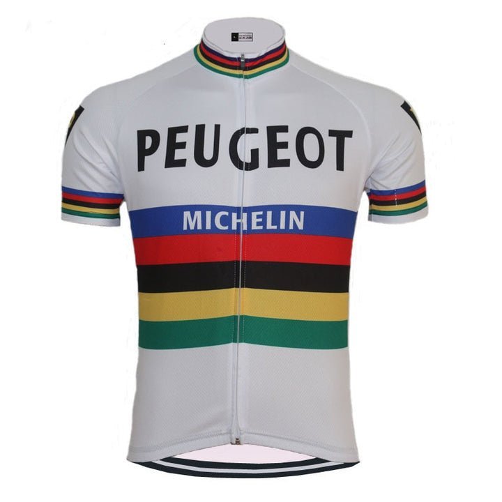 UK CLEARANCE - Peugeot BP Michelin World Champion Retro Cycling Jersey Retro Cycling Jersey - Retro Peloton