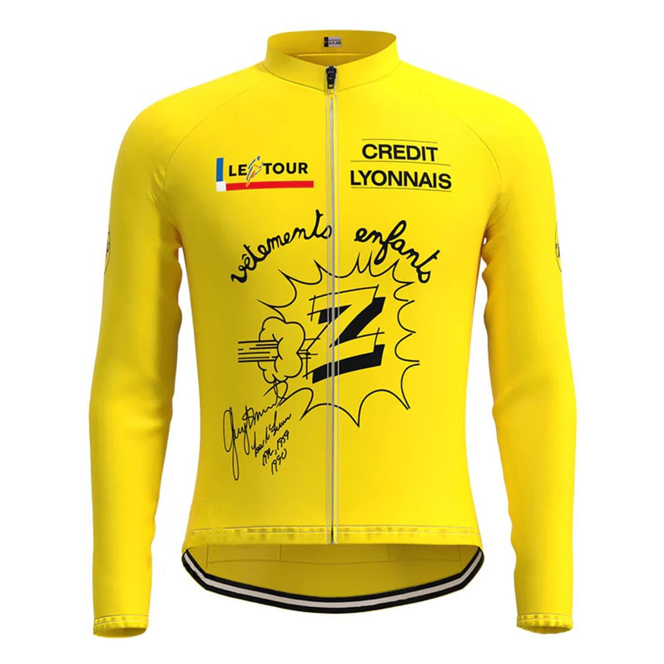 Vetements Enfants Yellow Team Z Retro Cycling Jersey (with Fleece Option) Retro Cycling Jersey - Retro Peloton