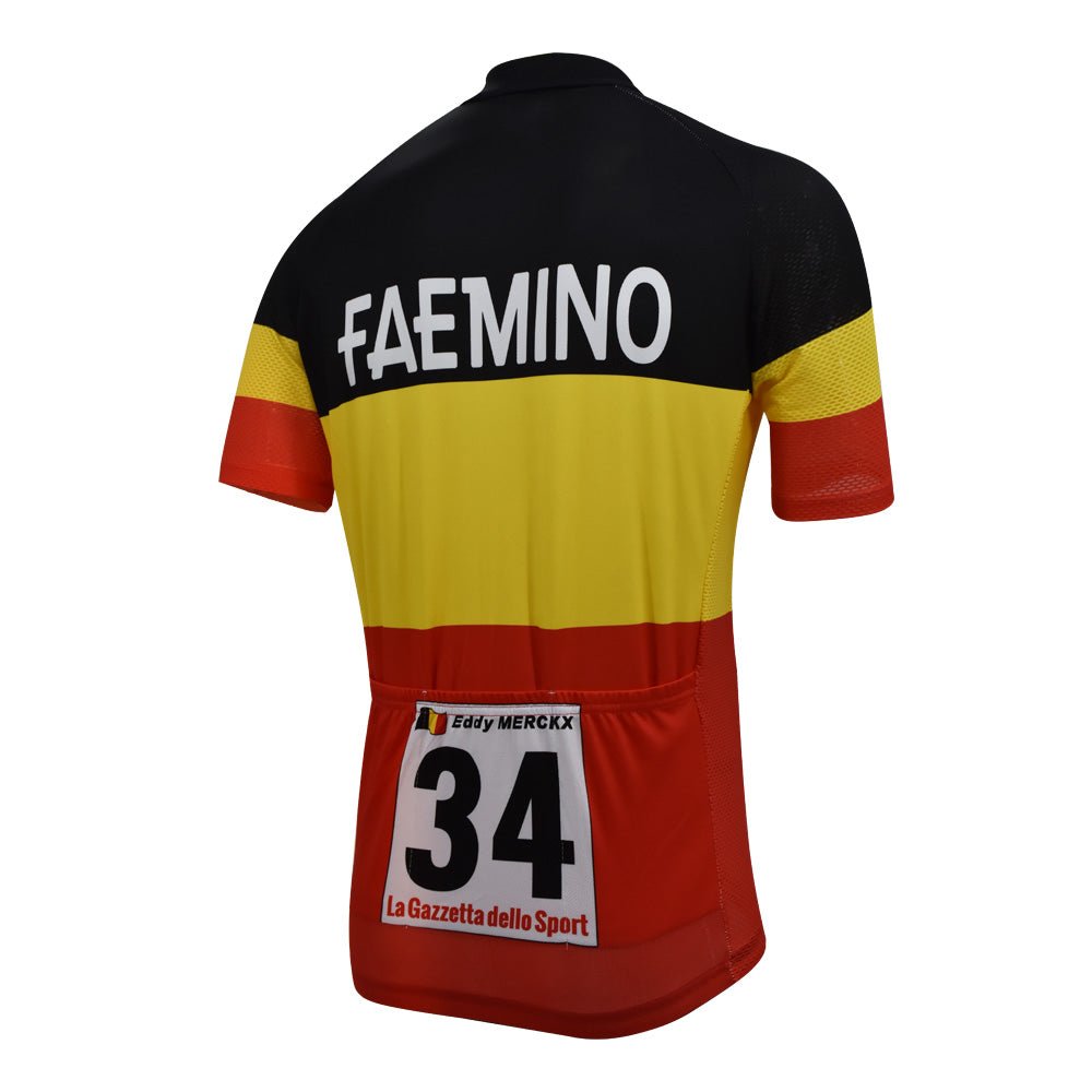 1970 Faemino Belgian Champion Retro Cycling Jersey - Merckx Retro Cycling Jersey- Retro Peloton