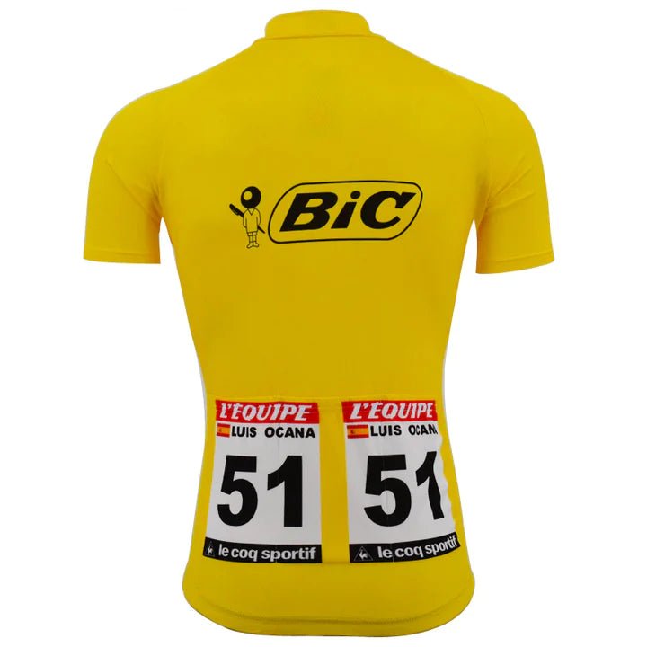 1973 Luis Ocana Tour De France Yellow Retro Cycling Jersey Retro Cycling Jersey- Retro Peloton
