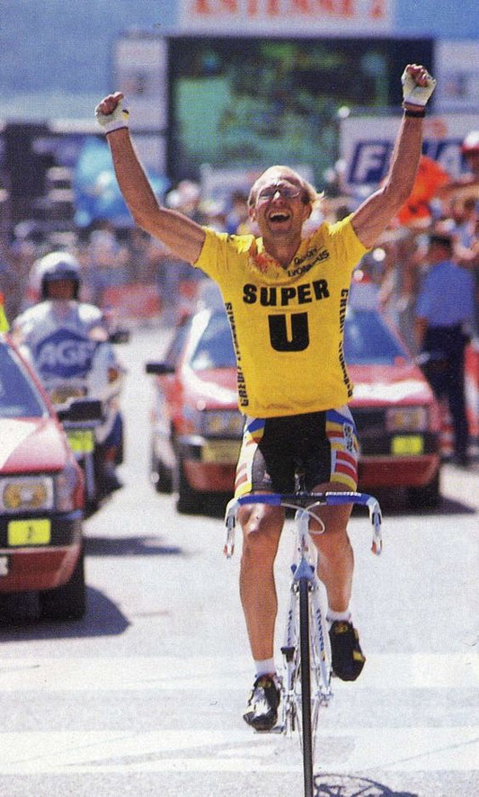 1989 Tour de France Yellow jersey Super U - Fignon Retro Cycling Jersey- Retro Peloton
