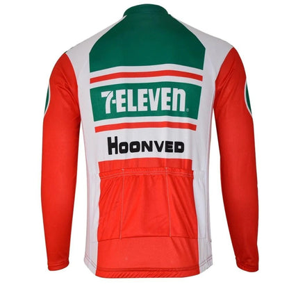 7-Eleven Long Sleeve Retro Cycling Jersey (with Fleece Option) Bicycle Jerseys- Retro Peloton