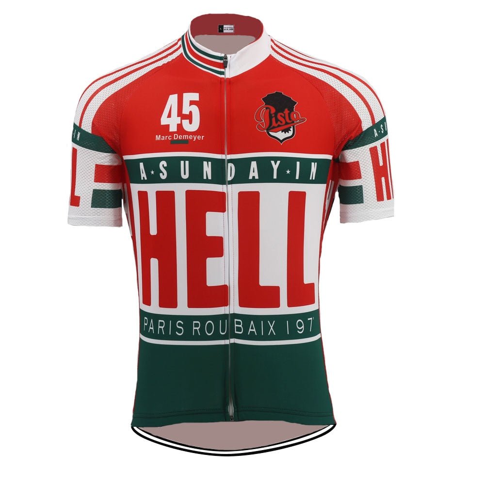 A Sunday in Hell Paris-Roubaix Retro Cycling Jersey Retro Cycling Jersey- Retro Peloton