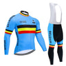 Belgium Cycling Team Retro Cycling Jersey Long Set (With Fleece Option) Retro Cycling Set - Retro Peloton