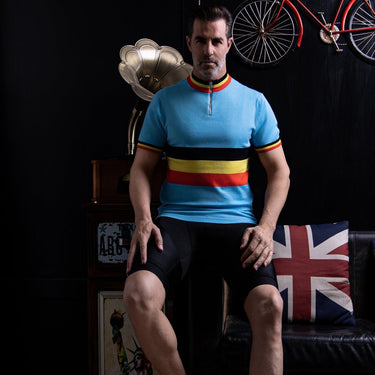 Belgium Team Deluxe Merino Wool Retro Cycling Jersey Retro Wool Cycling Jersey- Retro Peloton