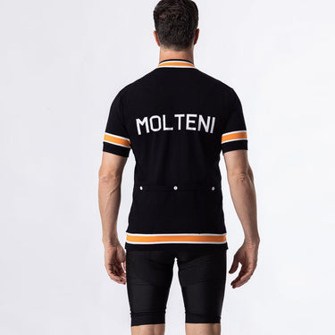 Black Molteni Deluxe Merino Wool Retro Cycling Jersey Retro Wool Cycling Jersey- Retro Peloton