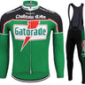 Chateau d'Ax Gatorade Retro Cycling Jersey Long Set (With Fleece Option) Retro Cycling Set - Retro Peloton