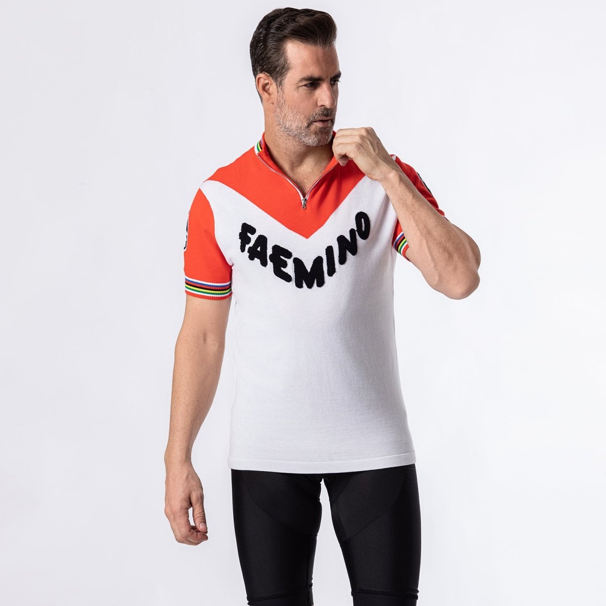 Faemino Deluxe Merino Wool Retro Cycling Jersey Retro Wool Cycling Jersey- Retro Peloton