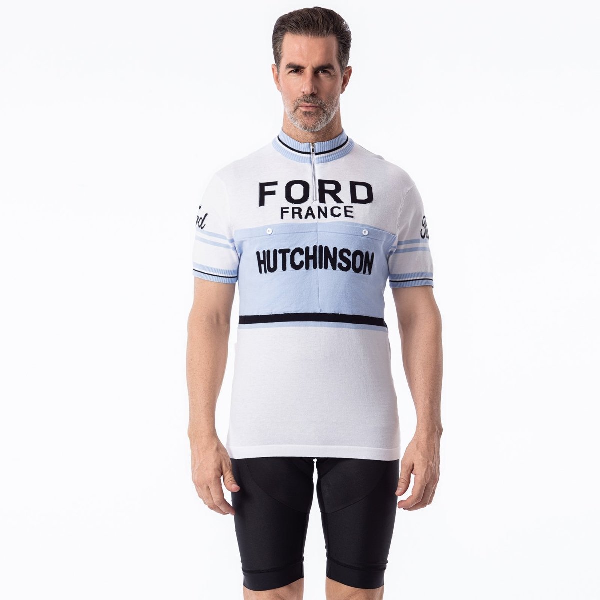 Ford France Hutchinson Deluxe Merino Wool Retro Cycling Jersey Retro Wool Cycling Jersey- Retro Peloton