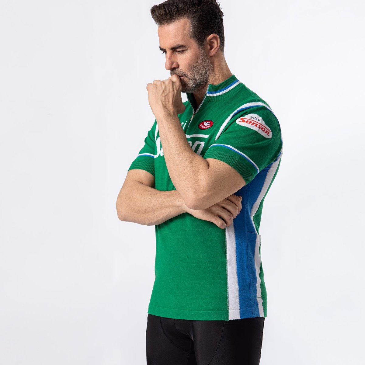 Retro merino cycling store jersey