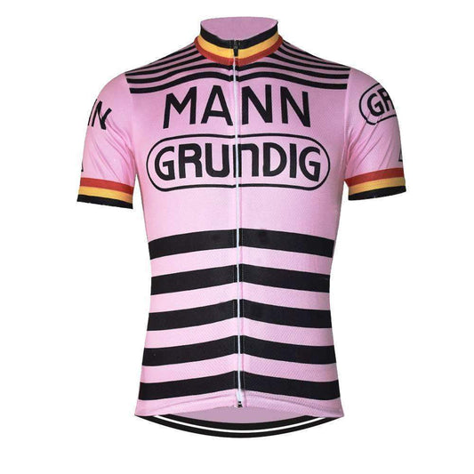 Mann Grundig Pink Retro Cycling Jersey Retro Cycling Jersey- Retro Peloton