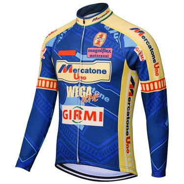Mercatone Uno Wega Retro Cycling Jersey Long Set (With Fleece Option) Retro Cycling Set - Retro Peloton