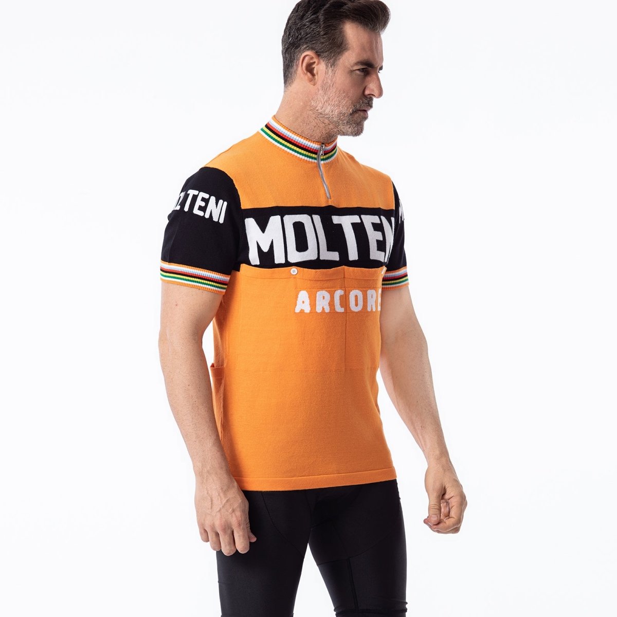 Molteni Merino Wool Blend Retro Cycling Jersey Retro Peloton