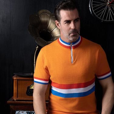 Netherlands Team Deluxe Merino Wool Retro Cycling Jersey Retro Wool Cycling Jersey- Retro Peloton