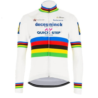 Quick Step Deceuninck Pro Team Long Set (With Fleece Option) Retro Cycling Set - Retro Peloton