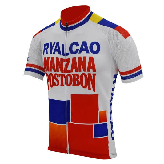 Ryalcao Manzana Postobon Jersey Retro Cycling Jersey- Retro Peloton